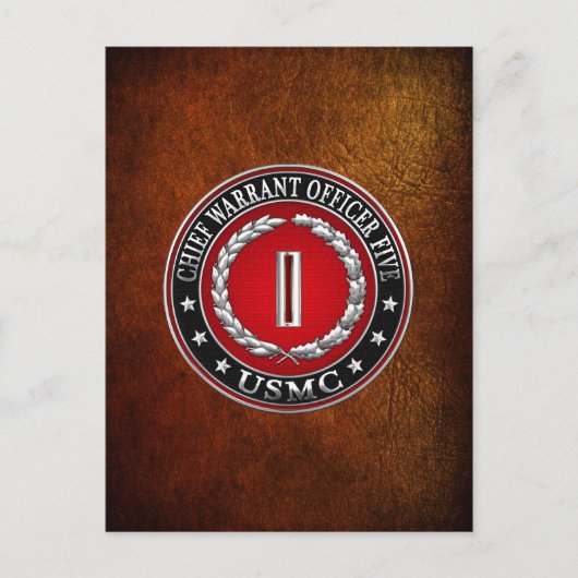 米国の海兵隊：最高令状5号(USMC CWO-5) [3D] ポストカード (正面)