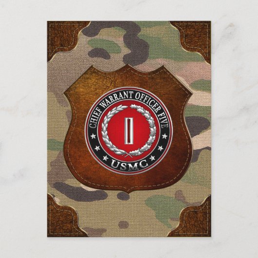 米国の海兵隊：最高令状5号(USMC CWO-5) [3D] ポストカード (正面)