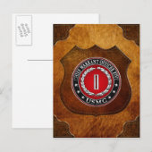 米国の海兵隊：最高令状5号(USMC CWO-5) [3D] ポストカード (正面/裏面)