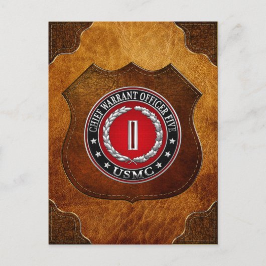 米国の海兵隊：最高令状5号(USMC CWO-5) [3D] ポストカード (正面)