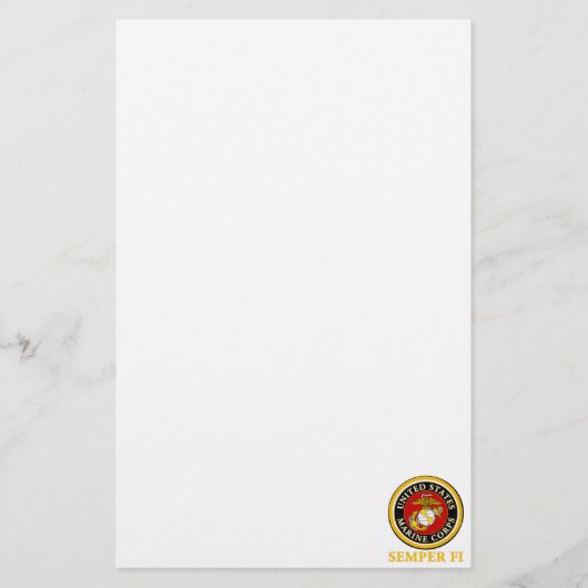 米国の海洋の公式のシール- Semper Fi 便箋 (正面)