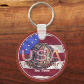 米国の消防士カスタムキーホルダー キーホルダー (正面)