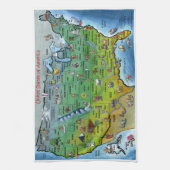 米国の漫画の地図 キッチンタオル (縦)