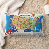 米国の漫画の地図 ランバークッション (ブランケット)