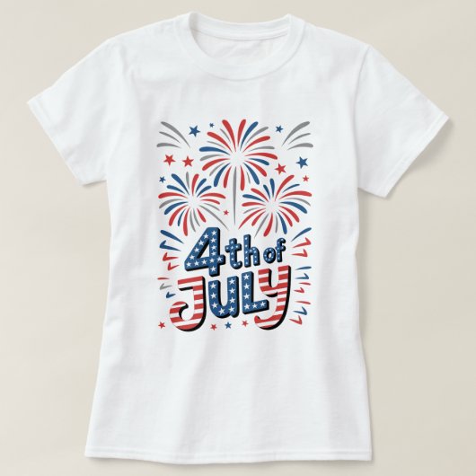 米国の独立記念日 Tシャツ (デザイン正面)