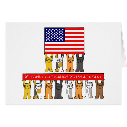 米国の留学生へようこそ (正面横)