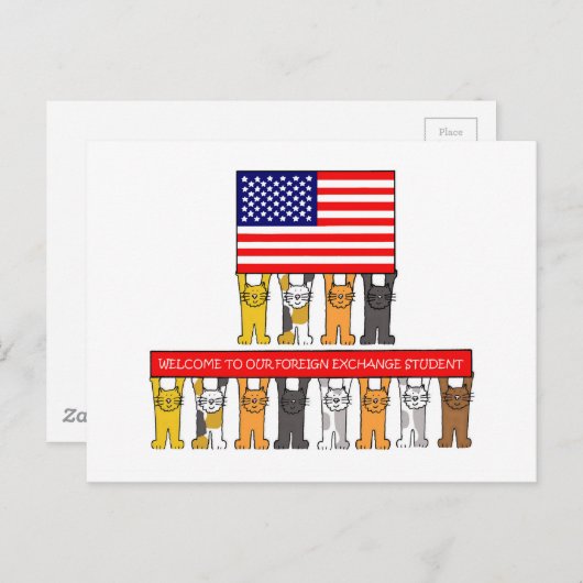 米国の留学生へようこそ ポストカード (正面/裏面)