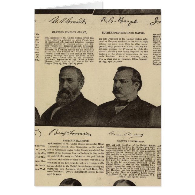 米国の社長、サイン、伝記 (正面)