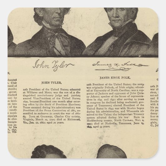 米国の社長、サイン、伝記 スクエアシール (正面)