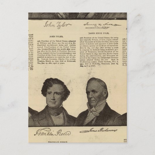 米国の社長、サイン、伝記 ポストカード (正面)