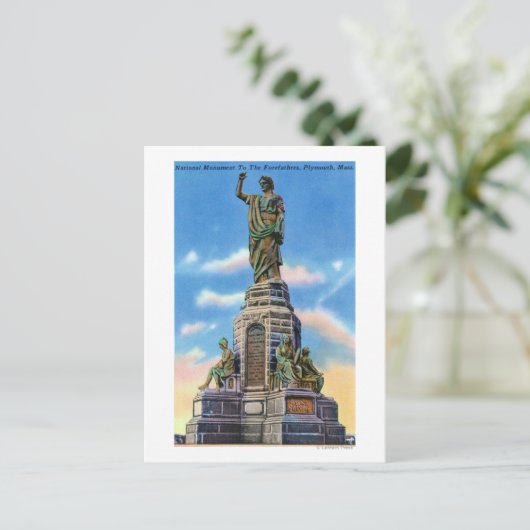 米国の祖先へのNat'l記念碑のビュー ポストカード (スタンド正面)