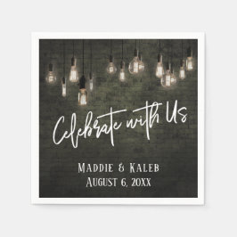 米国の祝産業用レンガのエジソンライト付き スタンダードカクテルナプキン