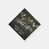 米国の祝産業用レンガのエジソンライト付き スタンダードカクテルナプキン (角)