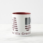 米国の神は愛国心に恵みを流した マグカップ (中央)