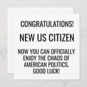 米国の米国市民帰化の移民 シーズンカード (正面/裏面)