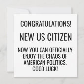 米国の米国市民帰化の移民 シーズンカード (正面)