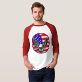 米国の米国旗のワシのワイシャツ Tシャツ (正面フル)