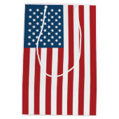 米国の米国旗の星条旗 ミディアムペーパーバッグ (裏面)