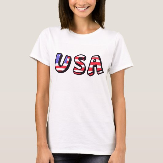 米国の米国旗の赤白青のタンクトップ Tシャツ (正面)