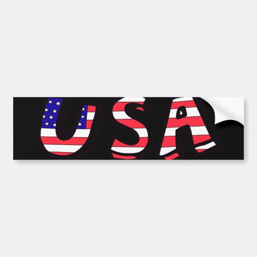 米国の米国旗の赤白青のバンパーステッカー バンパーステッカー (正面)