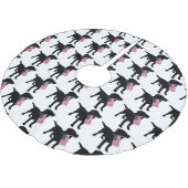 米国の米国旗、クリスマスを持つ黒い実験室犬 ブラッシュドポリエステルツリースカート (アングル)