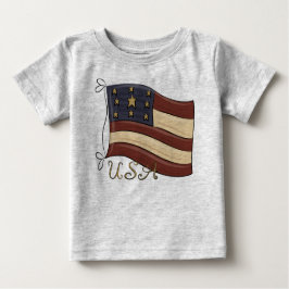 米国の米国旗 ベビーTシャツ