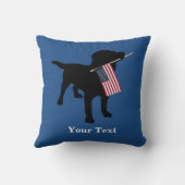 米国の米国旗、7月の第4を持つ黒い実験室犬 クッション (裏面)
