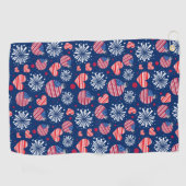 米国の紅白花火と青花火 |休日 ゴルフタオル (横)