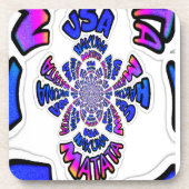 米国の美しい驚くべき文字引用文デザイン コースター (正面)