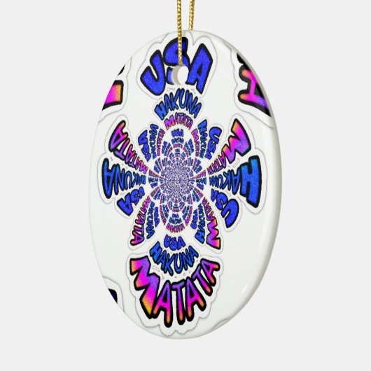 米国の美しい驚くべき文字引用文デザイン セラミックオーナメント (左)