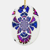 米国の美しい驚くべき文字引用文デザイン セラミックオーナメント (正面)