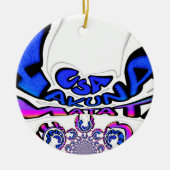 米国の美しい驚くべき文字引用文デザイン セラミックオーナメント (正面)