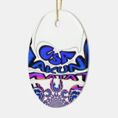 米国の美しい驚くべき文字引用文デザイン セラミックオーナメント (左)