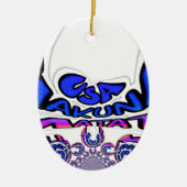 米国の美しい驚くべき文字引用文デザイン セラミックオーナメント (正面)