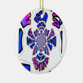 米国の美しい驚くべき文字引用文デザイン セラミックオーナメント (右)