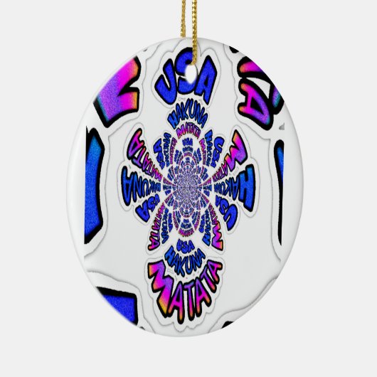 米国の美しい驚くべき文字引用文デザイン セラミックオーナメント (右)