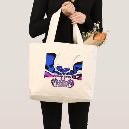 米国の美しい驚くべき文字引用文デザイン ラージトートバッグ (正面(商品))