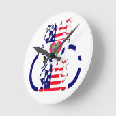 米国の美しくすばらしい文字の美しいハートは芸術を着色します ラウンド壁時計 (傾斜)