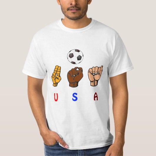 米国の耳が聞こえない女性の国民のサッカーチーム Tシャツ (正面)