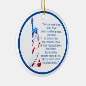 米国の自由の女神は"連れて来ますあなたの私を… " セラミックオーナメント (右)