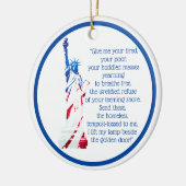 米国の自由の女神は"連れて来ますあなたの私を… " セラミックオーナメント (左)