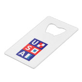 米国の航海の赤白青海上帆走旗 クレジットカード栓抜き (裏面アングル)