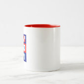 米国の航海の赤白青海上帆走旗 ツートーンマグカップ (中央)