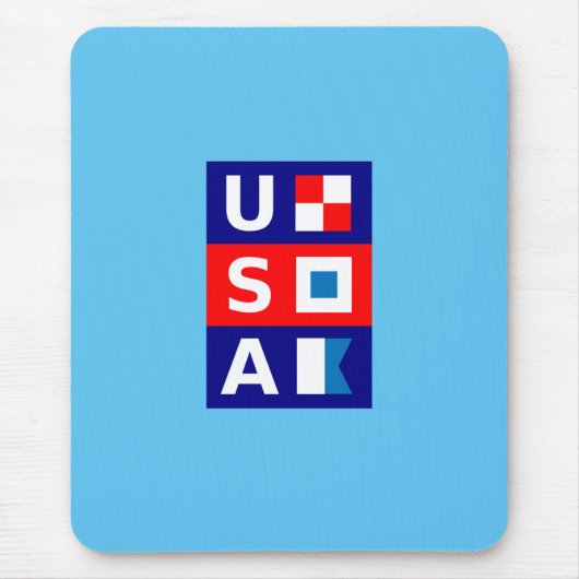 米国の航海の赤白青海上帆走旗 マウスパッド (正面)