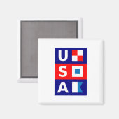 米国の航海の赤白青海上帆走旗 マグネット (正面/裏面)