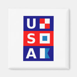 米国の航海の赤白青海上帆走旗 マグネット