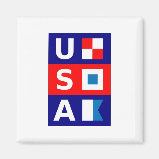 米国の航海の赤白青海上帆走旗 マグネット (正面)