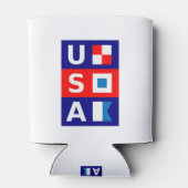 米国の航海の赤白青海上帆走旗 缶クーラー (裏面)