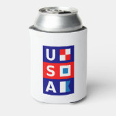 米国の航海の赤白青海上帆走旗 缶クーラー (缶裏面)