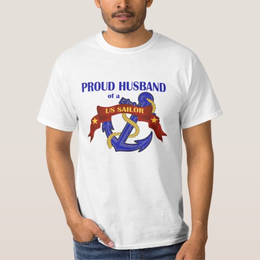 米国の船員の誇り高い夫 Tシャツ (正面)